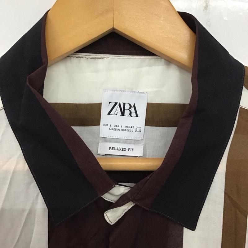ザラ ZARA シャツ、ブラウス 長袖 長袖シャツ ストライプシャツ カラーシャツ L ストライプ マルチカラー / マルチカラー / メンズ USED 古着 中古 10139701