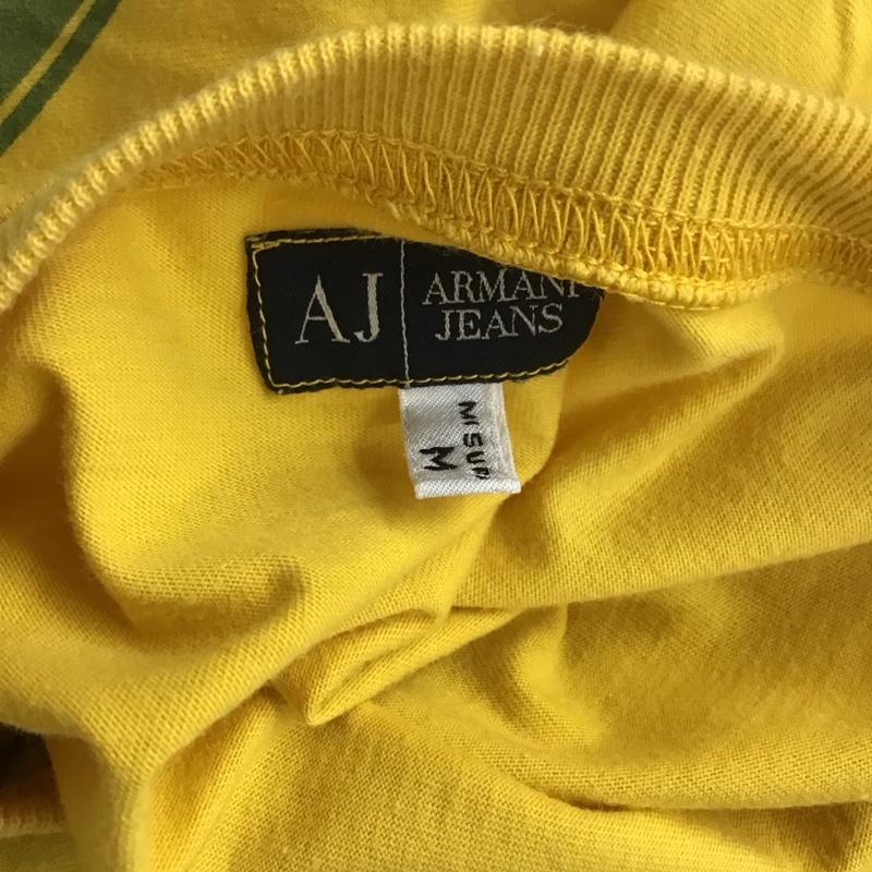 アルマーニジーンズ ARMANI JEANS Tシャツ 半袖 半袖カットソー プリントTシャツ クルーネックカットソー M プリント 黄 / イエロー / メンズ USED 古着 中古 10113742