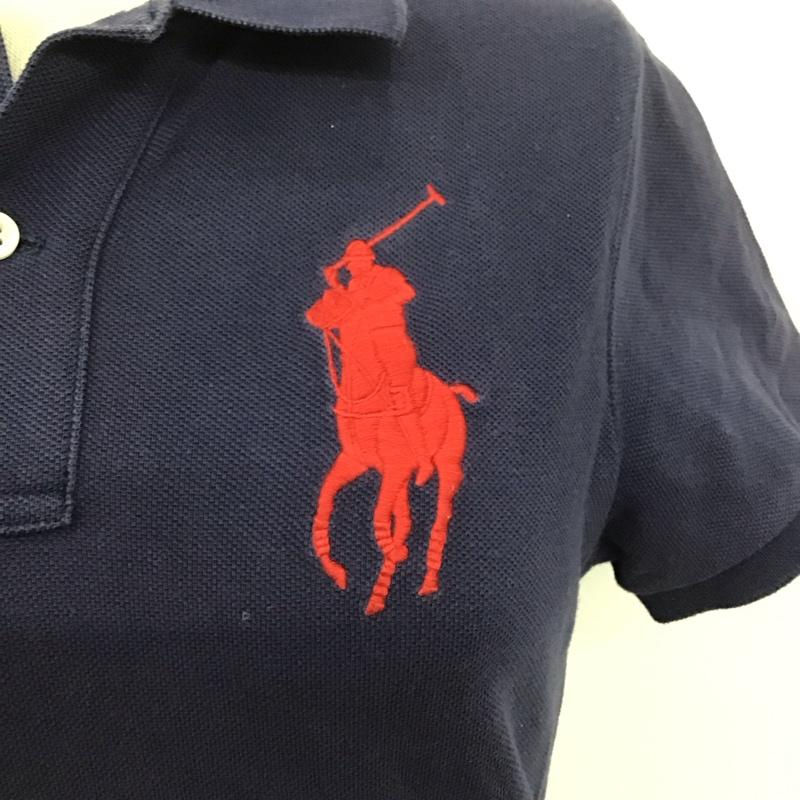 ポロラルフローレン POLO RALPH LAUREN ポロシャツ 半袖 211505656002 ビッグポニー S ワンポイント 紺 / ネイビー / レディース USED 古着 中古 10109704