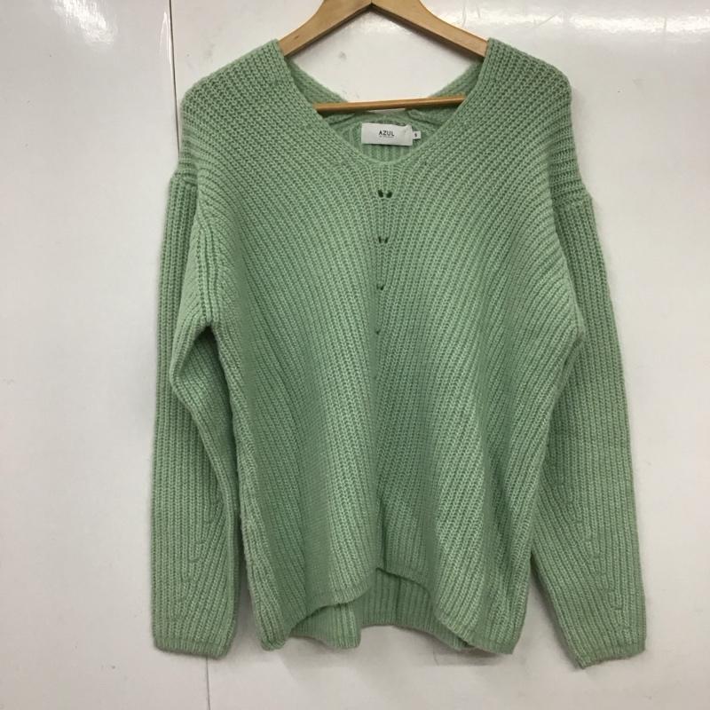 アズールバイマウジー AZUL BY MOUSSY ニット、セーター 長袖 長袖ニットカットソー ニット セーター Vネックニット S 無地 マルチカラー / マルチカラー / レディース USED 古着 中古 10119077