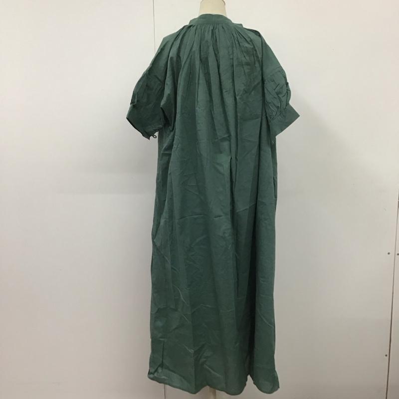フリークスストア FREAK S STORE ワンピース ロングスカート 半袖ロングワンピース ヘンリーネックシャツワンピース フレアスカート S 無地 緑 / グリーン / レディース USED 古着 中古 10110850