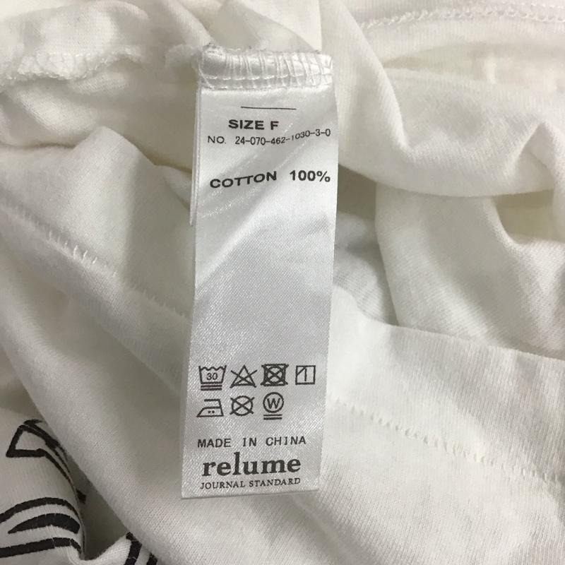レリュームジャーナルスタンダード relume Journal Standard Tシャツ 半袖 半袖カットソー プリントTシャツ クルーネックカットソー FREE ロゴ、文字 白 / ホワイト / レディース USED 古着 中古 10135073