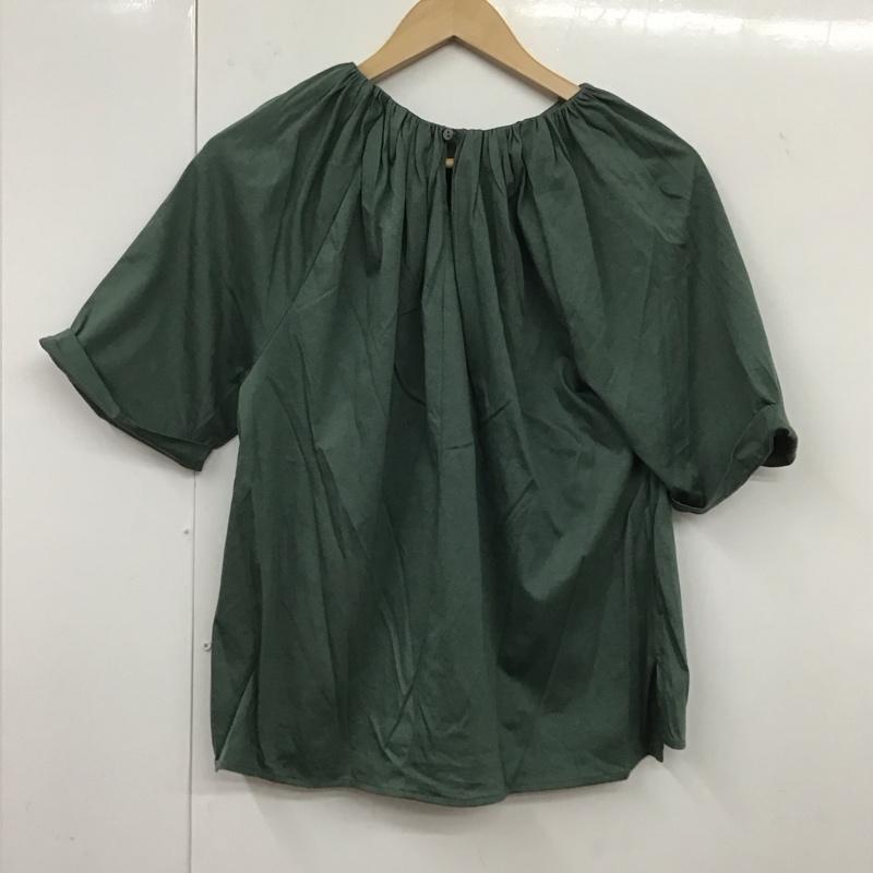 ユナイテッドアローズグリーンレーベルリラクシング UNITED ARROWS green label relaxing カットソー 半袖 3517-137-1667 ハイゲージギャザードルマンプルオーバーカットソー 無地 緑 / グリーン / レディース USED 古着 中古 10131668