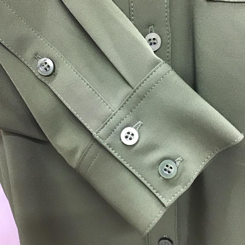 スライ SLY シャツ、ブラウス 長袖 030CAY30-5260 BACK TUCK SKIPPER SH FREE 無地 カーキ / カーキ / レディース USED 古着 中古 10115876
