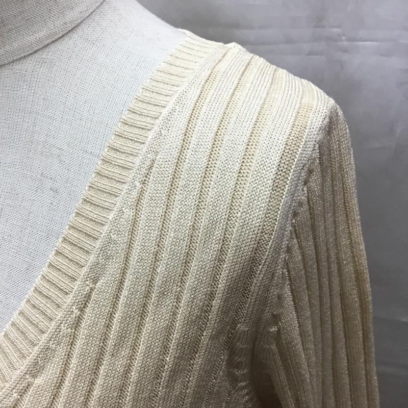 ザラ ZARA ニット、セーター 長袖 長袖ニットカットソー ニット セーター Vネックニット M 無地 ベージュ / ベージュ / レディース USED 古着 中古 10115797
