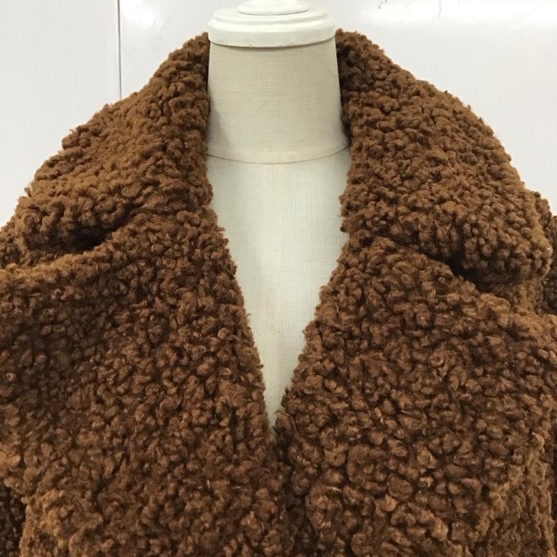ザラ ZARA ジャケット、上着 ジャンパー、ブルゾン アウター カジュアルコート 前ボタン ボアジャケット L 無地 茶 / ブラウン / レディース USED 古着 中古 10111764