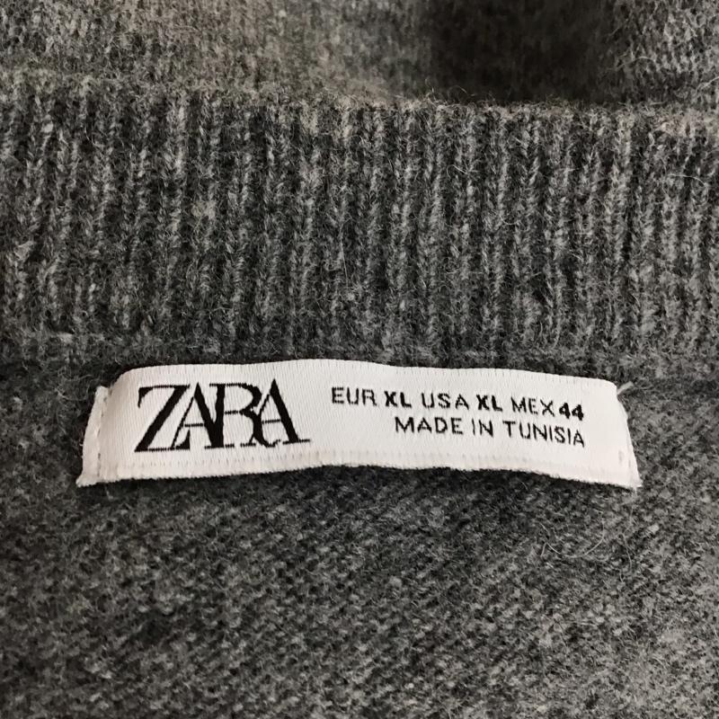 ザラ ZARA ニット、セーター 長袖 長袖ニットカットソー セーター クルーネック XL 無地 灰 / グレー / レディース USED 古着 中古 10118513