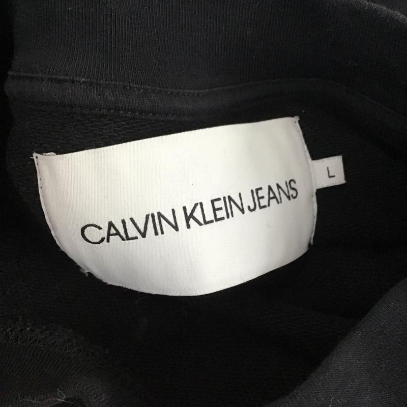 カルヴァン クライン ジーンズ Calvin Klein Jeans トレーナー 長袖 J321456 刺繍 L ロゴ、文字 黒 / ブラック / メンズ USED 古着 中古 10111841