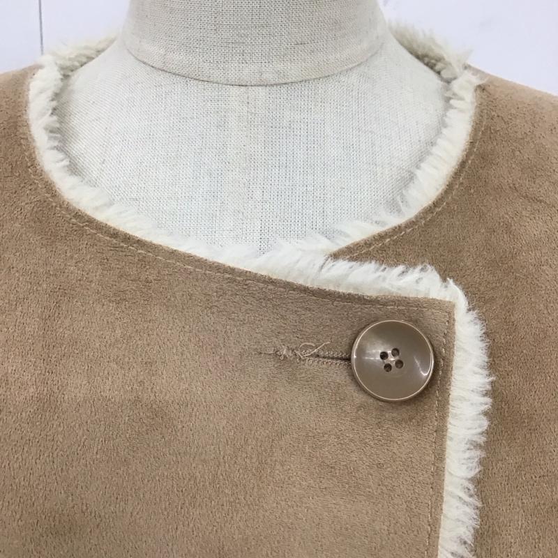 アデイインザライフ ユナイテッドアローズ A day in the life UNITED ARROWS コート コート一般 6425-699-0181 ノーカラー フェイクムートン 36 無地 茶 / ブラウン / レディース USED 古着 中古 10122884