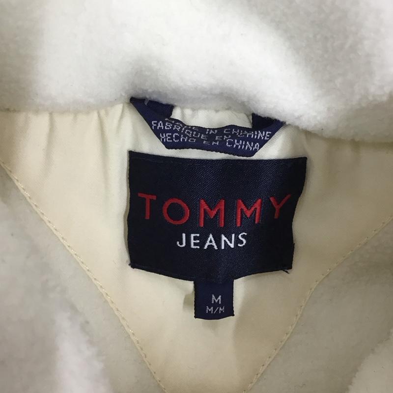 トミー ジーンズ TOMMY JEANS ベスト ベスト ダウン フェザー スタンドカラー M ロゴ、文字 アイボリー / アイボリー / メンズ USED 古着 中古 10122630