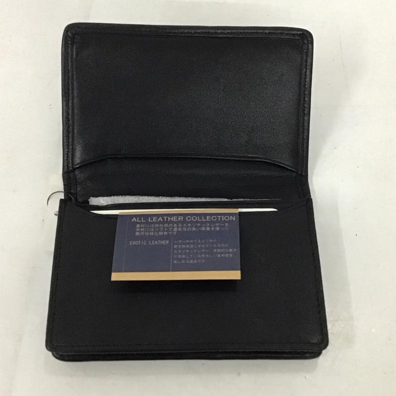 古着 USED カードケース 名刺入れ レザー クロコダイル 箱有 アニマル柄 黒 / ブラック / メンズ USED 古着 中古 10135299