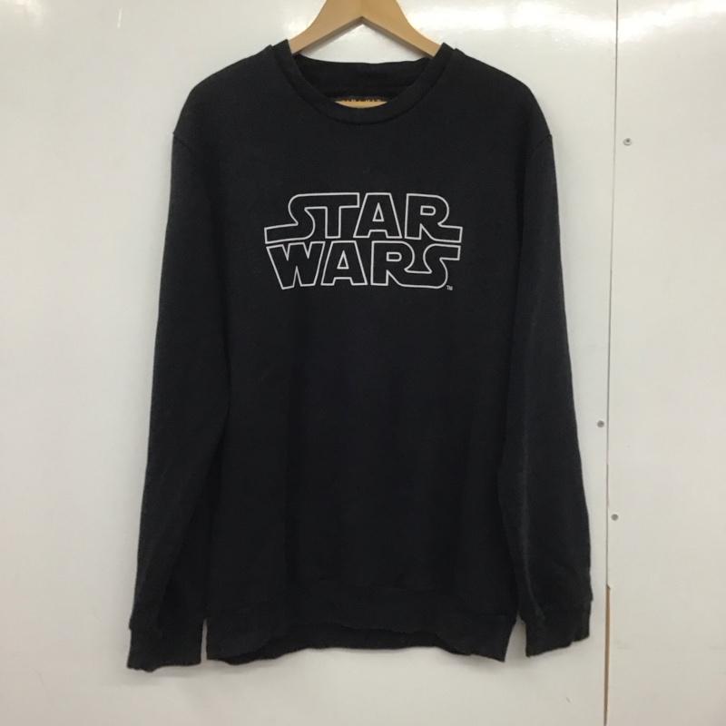ザラメン ZARA MAN トレーナー 長袖 長袖トレーナー スウェット クルーネック プルオーバー starwars XL ロゴ、文字 黒 / ブラック / メンズ USED 古着 中古 10133507