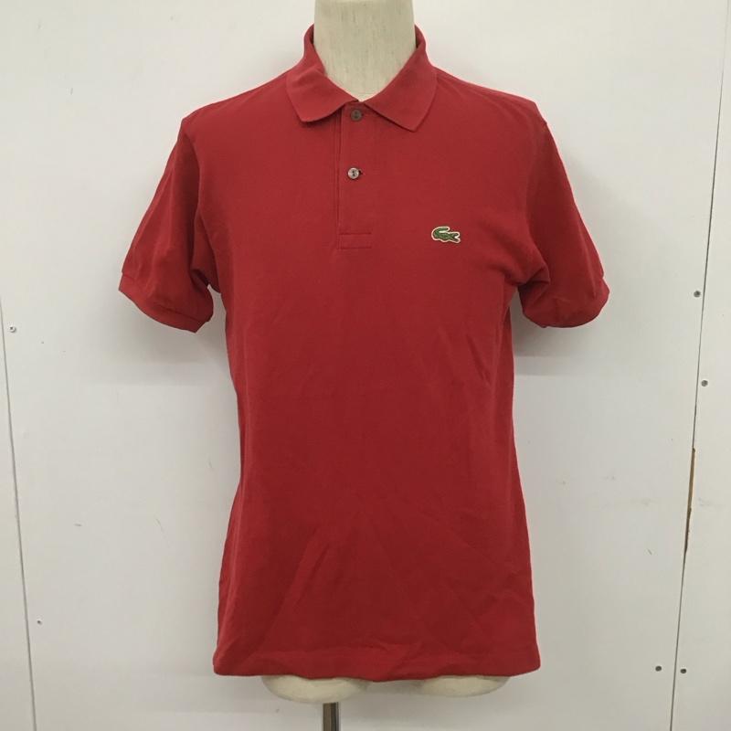 ラコステ LACOSTE ポロシャツ 半袖 半袖ポロシャツ カラーシャツ 半袖カットソー 80s フランス製 3 ロゴ、文字 赤 / レッド / メンズ USED 古着 中古 10106644