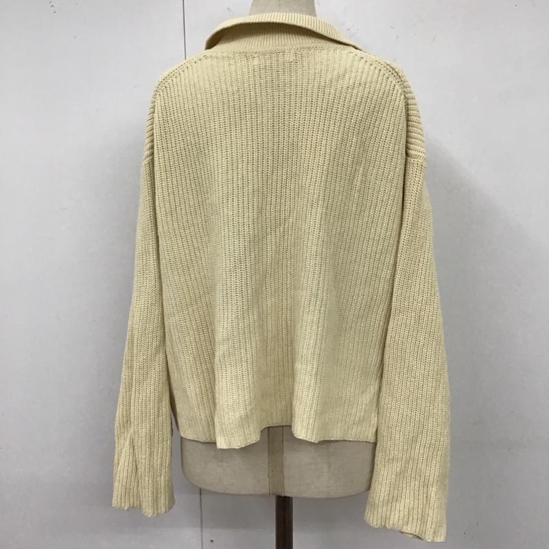 ローリーズファーム LOWRYS FARM カーディガン 長袖 長袖ニットカーディガン 長袖カットソー ノーカラージャケット 前開カーディガン FREE 無地 アイボリー / アイボリー / レディース USED 古着 中古 10122436