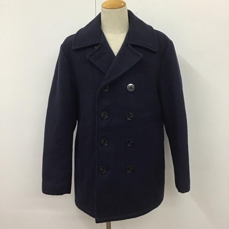 ショット schott コート コート一般 ピーコート アウター ダブルジャケット 40 無地 紺 / ネイビー / メンズ USED 古着 中古 10110375