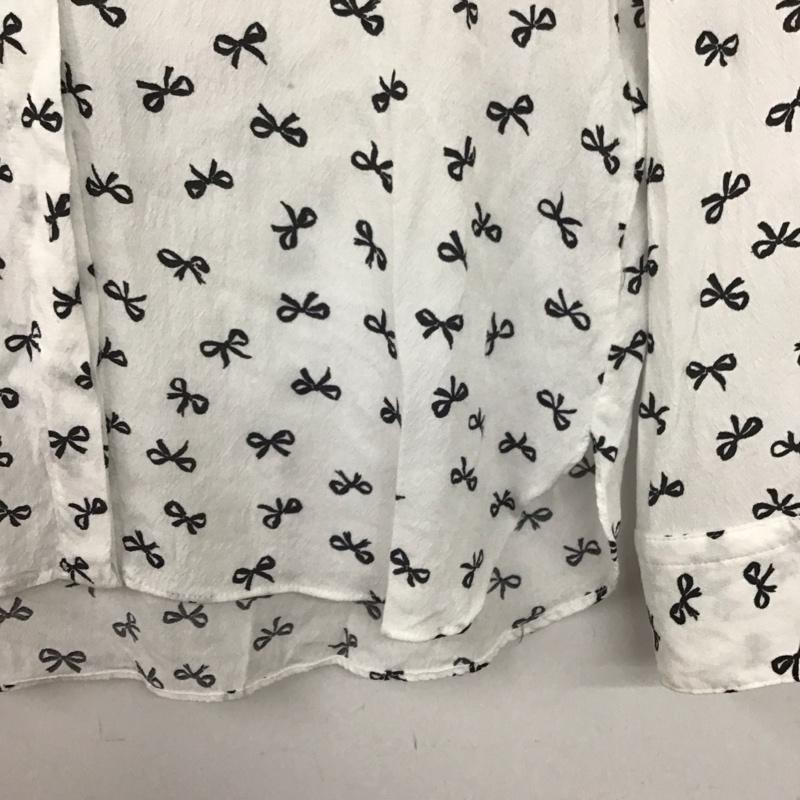 ザラ ZARA シャツ、ブラウス 長袖 XS ロゴ、文字 X 総柄 白 / ホワイト / レディース USED 古着 中古 10132224