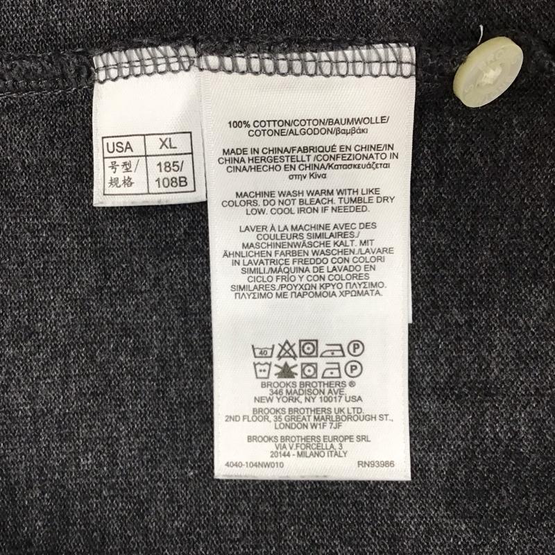 ブルックスブラザーズ BROOKS BROTHERS ポロシャツ 半袖 半袖ポロシャツ カラーシャツ 半袖カットソー XL ロゴ、文字 灰 / グレー / メンズ USED 古着 中古 10117431