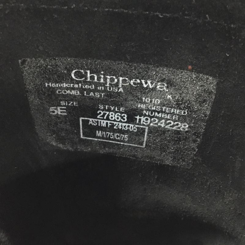 チペワ Chippewa ブーツ エンジニアブーツ 27863 ENGINEER BOO 11インチエンジニアブーツ 5E ロゴ、文字 黒 / ブラック / レディース USED 古着 中古 10120729