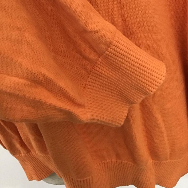 トミーヒルフィガー TOMMY HILFIGER ニット、セーター 長袖 Vネック XL 無地 橙 / オレンジ / メンズ USED 古着 中古 10111776