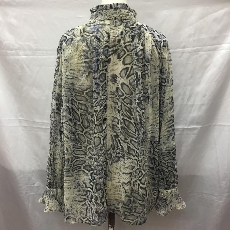 ザラ ZARA カットソー 長袖 8541 217 330 シアー スキッパー S ヘビ柄 マルチカラー / マルチカラー /  レディース USED 古着 中古 10112264