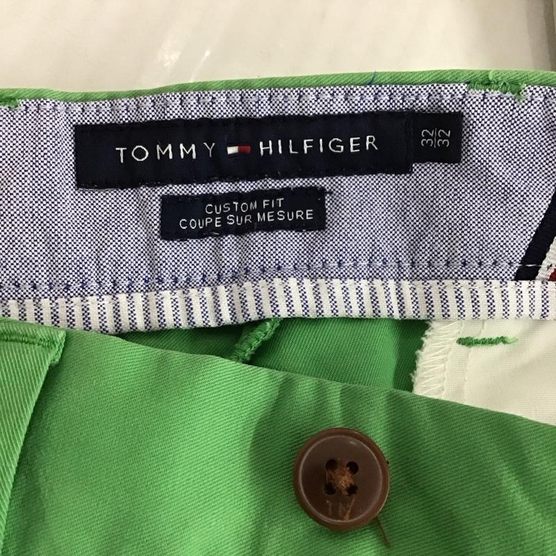 トミーヒルフィガー TOMMY HILFIGER パンツ チノパン チノパン カジュアルパンツ ワイドパンツ ストレートパンツ 32インチ 無地 緑 / グリーン /  メンズ USED 古着 中古 10124037