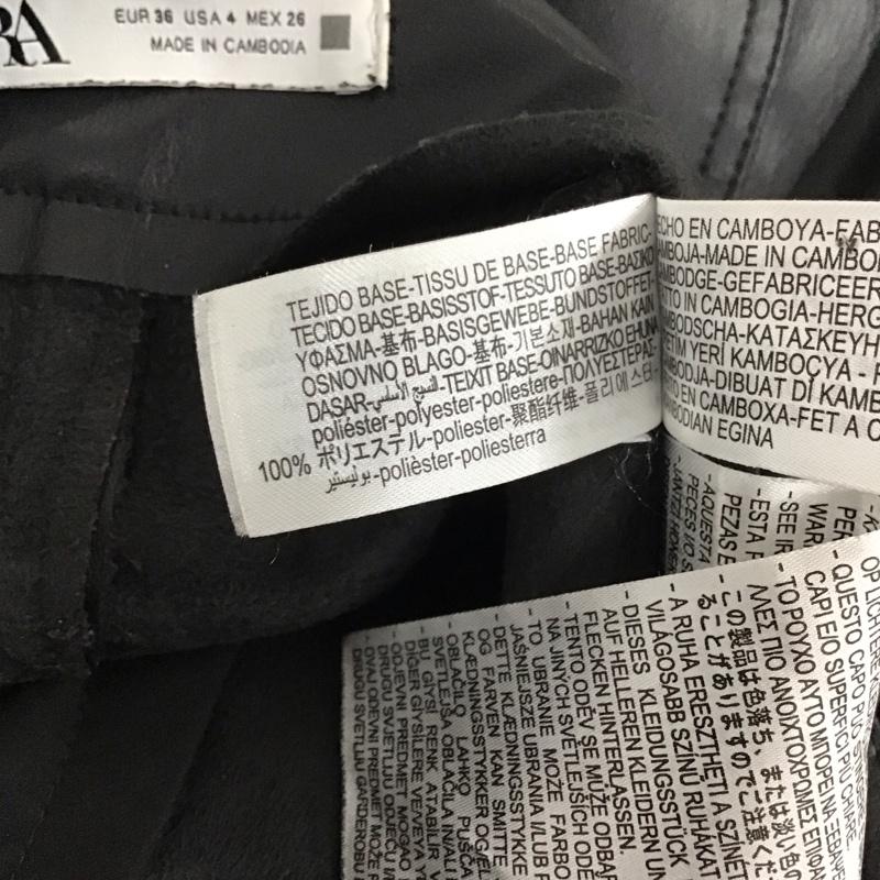 ザラ ZARA ボトムス ボトムス 4387 278 800 フェイクレザーパンツ ロゴ、文字 黒 / ブラック / レディース USED 古着 中古 10138569