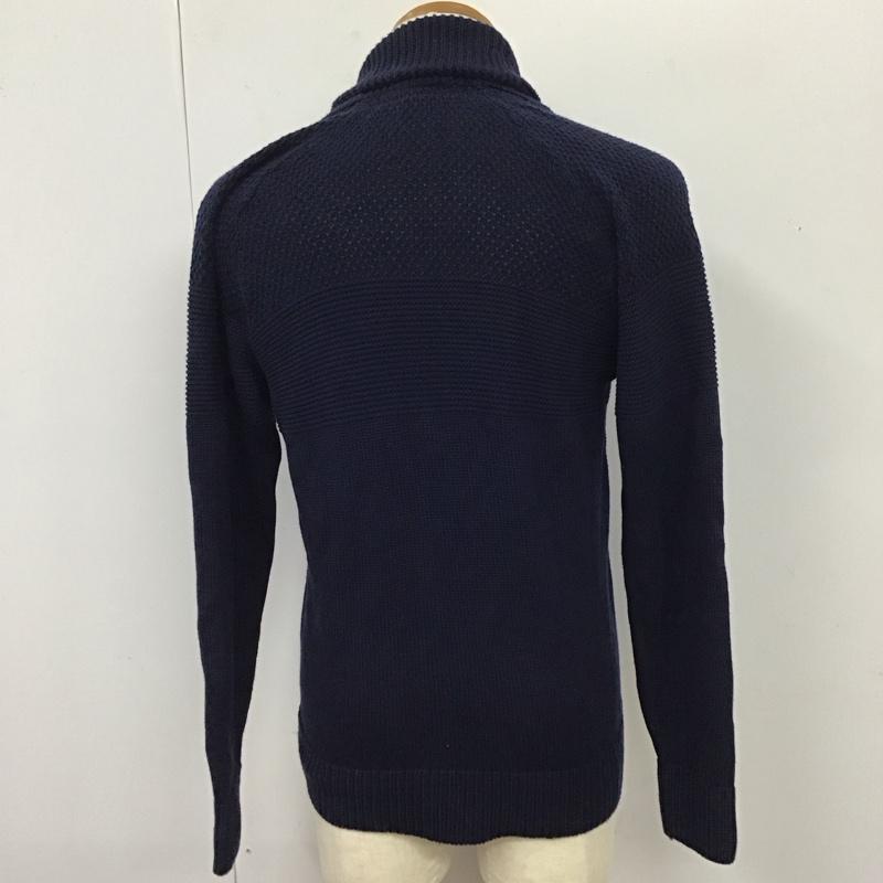 エディーバウアー Eddie Bauer カーディガン 長袖 長袖ニットカーディガン リブニットカーディガン 前ボタン XS 無地 紺 / ネイビー / メンズ USED 古着 中古 10114196