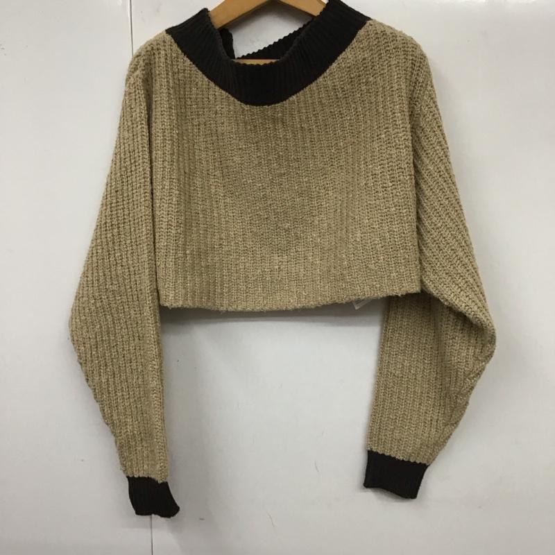 ジェイダ GYDA ニット、セーター 長袖 072042606801-01 バイカラーブークレオフショルニットトップス FREE 無地 ベージュ / ベージュ / X ダークブラウン / ダークブラウン / レディース USED 古着 中古 10119575