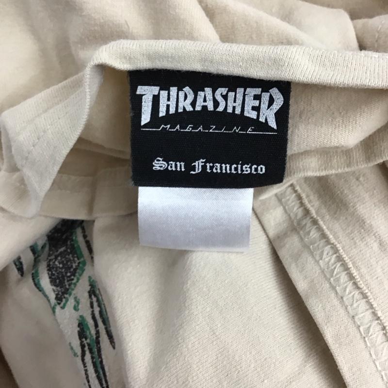 スラッシャー THRASHER カットソー 長袖 長袖カットソー プリントカットソー クルーネック L ロゴ、文字 ベージュ / ベージュ / メンズ USED 古着 中古 10137164