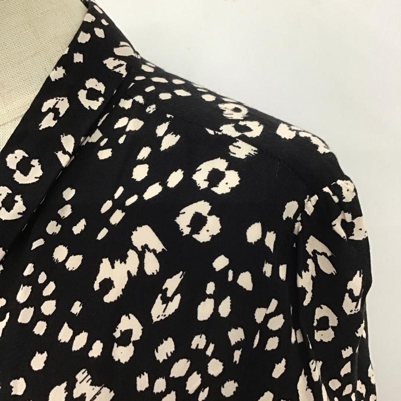 ザラ ZARA ワンピース ロングスカート 七分丈ロングワンピース シャツワンピース 前開きシャツロングワンピース XS ヒョウ柄・レオパード柄 白 / ホワイト / X 黒 / ブラック / レディース USED 古着 中古 10110454