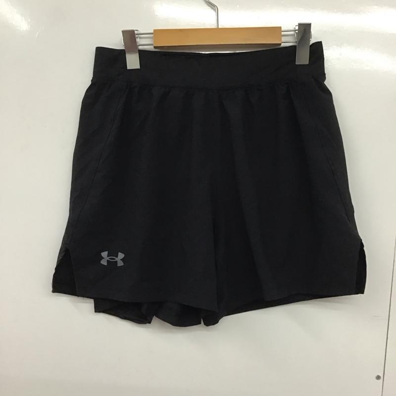 アンダーアーマー UNDER ARMOUR パンツ ショートパンツ L ロゴ、文字 X プリント 黒 / ブラック / メンズ USED 古着 中古 10133102