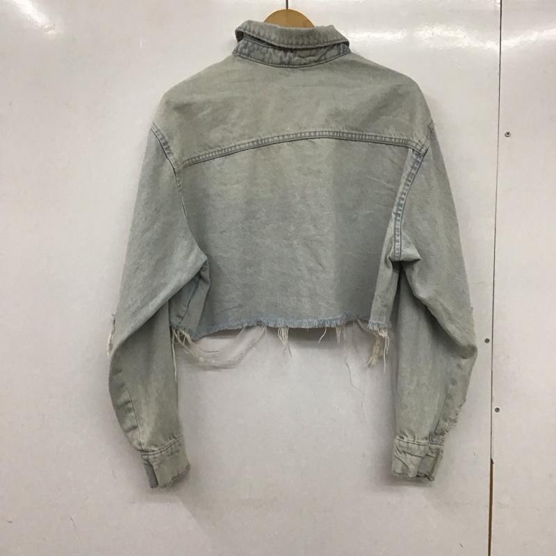 ザラ ZARA ジャケット、上着 ジャケット、ブレザー 8197/096/406 TRF JULDUR DENIM CROPPED USTKI XS 水色 / ライトブルー / レディース USED 古着 中古 10136622