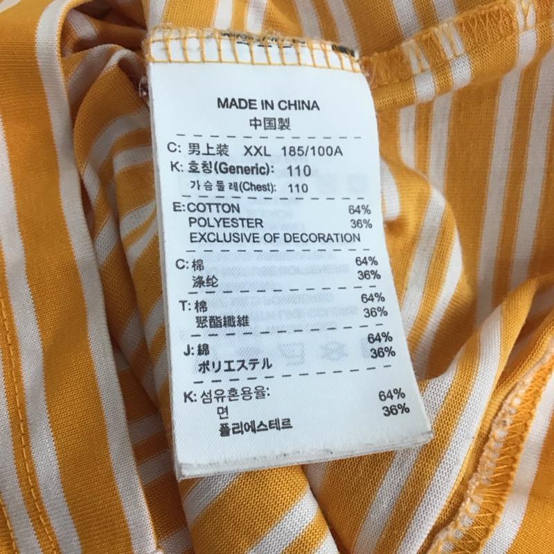ナイキ NIKE Tシャツ 半袖 半袖カットソー プリントTシャツ クルーネックカットソー XXL ボーダー柄 白 / ホワイト / X 橙 / オレンジ / メンズ USED 古着 中古 10133130