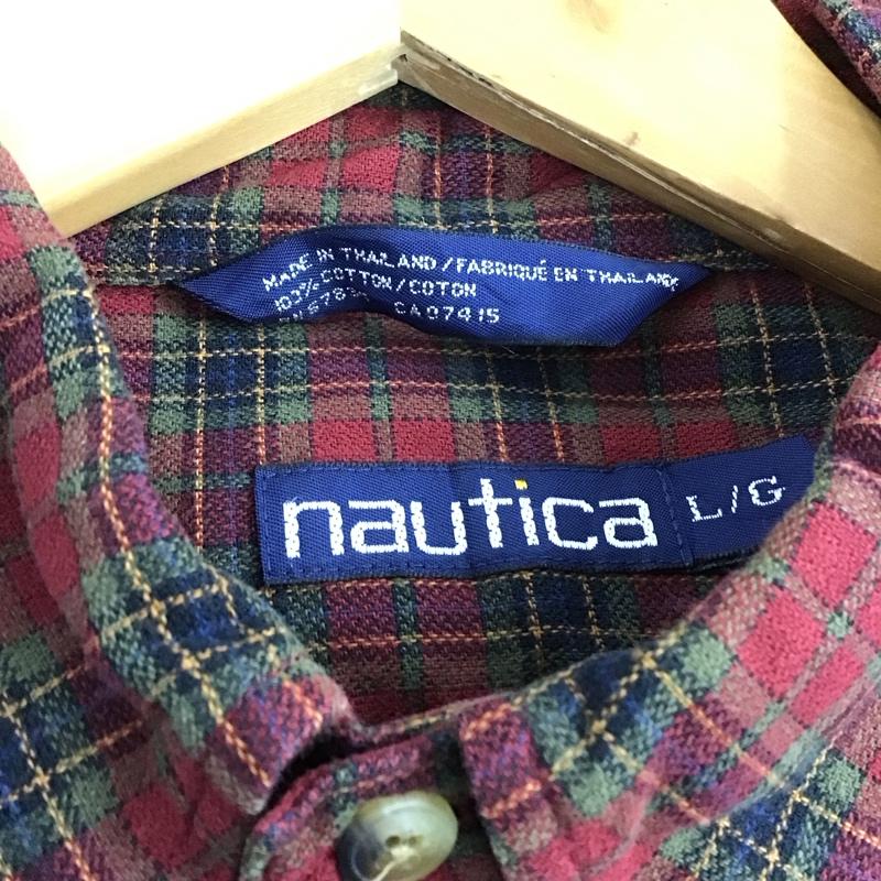 ノーティカ NAUTICA シャツ、ブラウス 長袖 長袖シャツ チェックシャツ カラーシャツ ボタンダウンシャツ L チェック マルチカラー / マルチカラー / メンズ USED 古着 中古 10136879