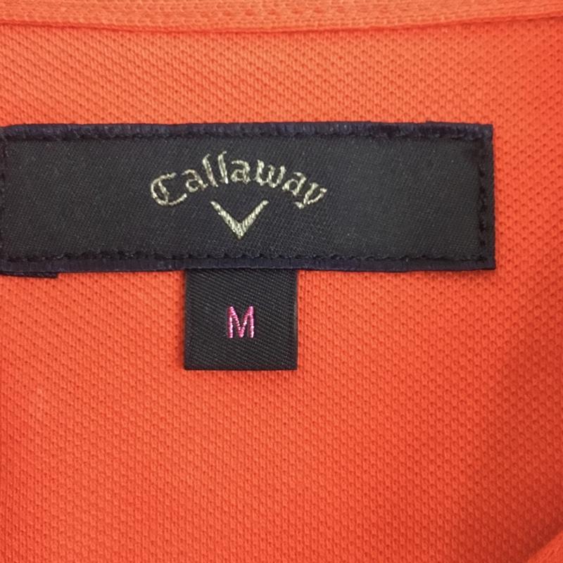 キャロウェイ CALLAWAY ポロシャツ 半袖 241-8251800 ゴルフウェア ストレッチ タグ付き M ロゴ、文字 赤 / レッド / レディース USED 古着 中古 10135699