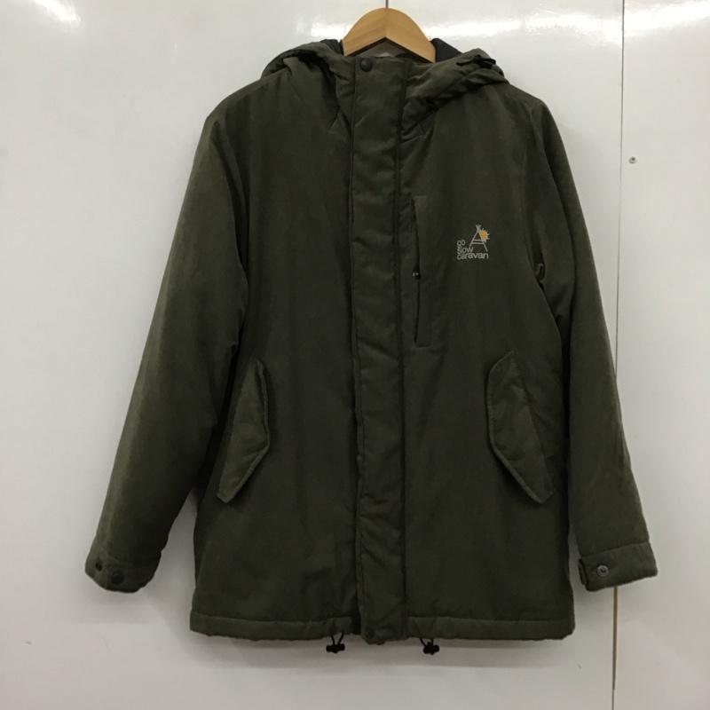 ゴースローキャラバン go slow caravan ジャケット、上着 ジャンパー、ブルゾン 390256 コート ジップアップジャケット アウター 3 ロゴ、文字 カーキ / カーキ / メンズ USED 古着 中古 10132711