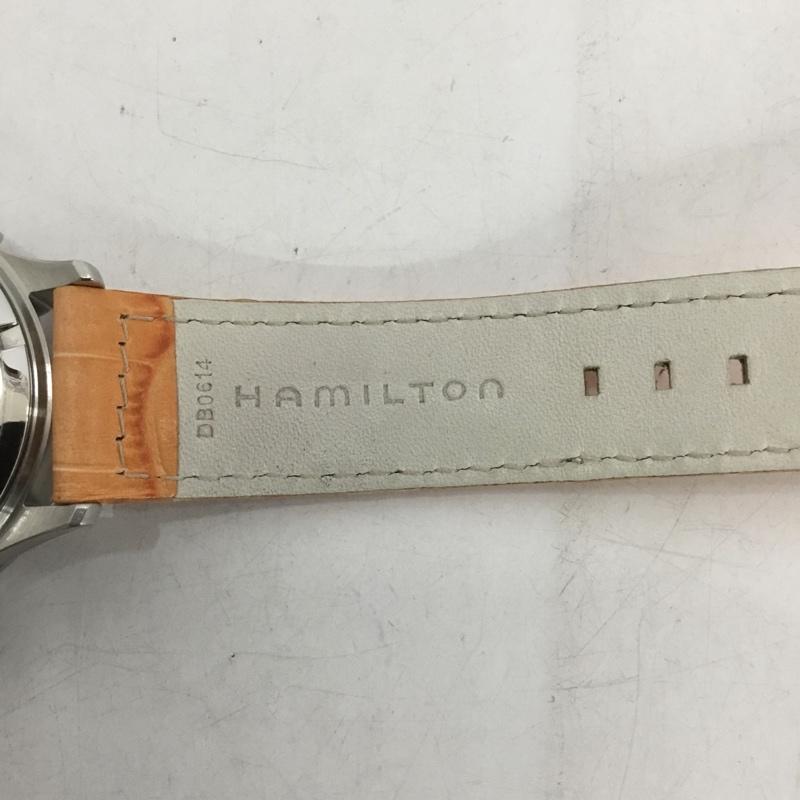 ハミルトン HAMILTON 腕時計 アナログ(クォーツ式) H776121 レザーベルト KHAKI ロゴ、文字 黒 / ブラック / X 橙 / オレンジ / メンズ USED 古着 中古 10134898