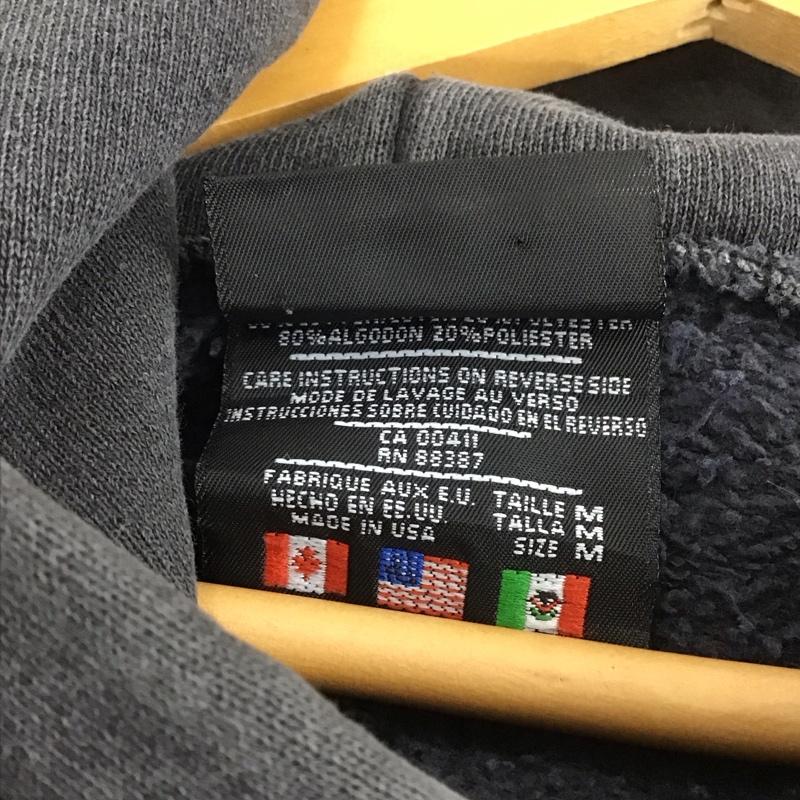 アディダス adidas パーカー 長袖 長袖パーカー プルオーバーパーカー スウェット 80s usa製 M ロゴ、文字 ダークグレー / ダークグレー / メンズ USED 古着 中古 10148575