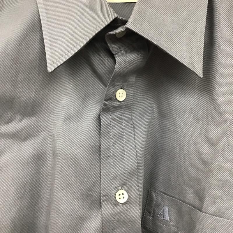 アクアスキュータム Aquascutum シャツ、ブラウス 長袖 長袖シャツ 無地シャツ カラーシャツ ロゴ、文字 灰 / グレー / メンズ USED 古着 中古 10131133