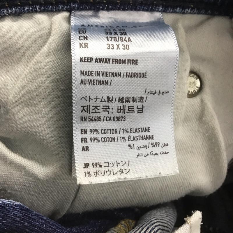 アメリカンイーグル AMERICANEAGLE パンツ デニム、ジーンズ デニムパンツ スリムパンツ ストレッチパンツ 33インチ ダメージ加工 インディゴ / インディゴ / メンズ USED 古着 中古 10148014