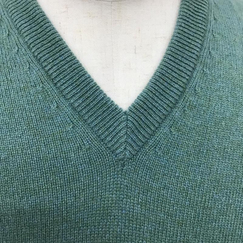 ブルックスブラザーズ BROOKS BROTHERS ニット、セーター 長袖 長袖ニットカットソー ニット セーター Vネックニット M 無地 緑 / グリーン / メンズ USED 古着 中古 10113620