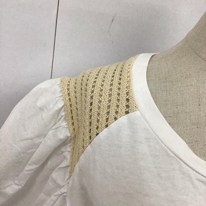 ザラ ZARA カットソー 半袖 5644 120 250 パフスリーブ L 無地 白 / ホワイト /  レディース USED 古着 中古 10114099