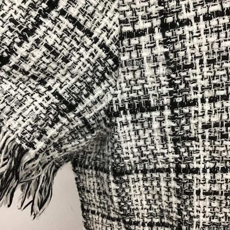 ザラ ZARA カットソー 半袖 半袖カットソー 半袖シャツカットソー 切り替えカットソー クルーネック L 総柄 白 / ホワイト / X 黒 / ブラック /  レディース USED 古着 中古 10105862