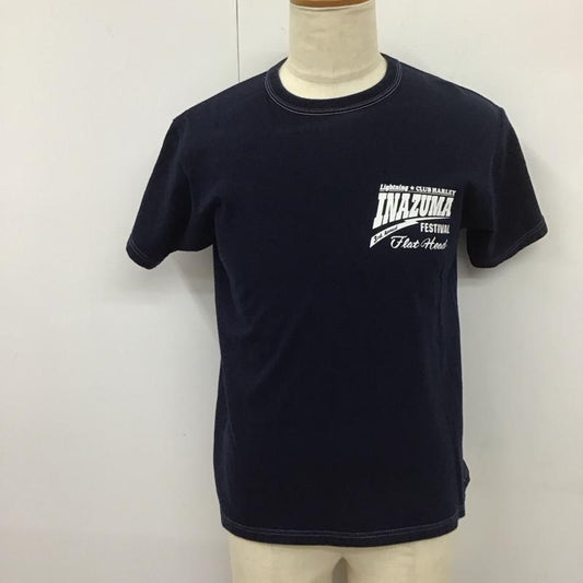 フラットヘッド The Flat Head Tシャツ 半袖 半袖カットソー プリントTシャツ クルーネックカットソー 38 ロゴ、文字 紺 / ネイビー /  メンズ USED 古着 中古 10113146