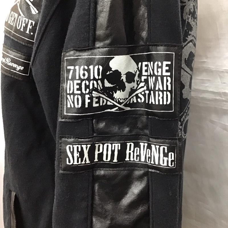 セックスポットリベンジ SEXPOTREVENGE ジャケット、上着 ジャケット、ブレザー トラックジャケット ジャージ M プリント 黒 / ブラック / レディース USED 古着 中古 10123420