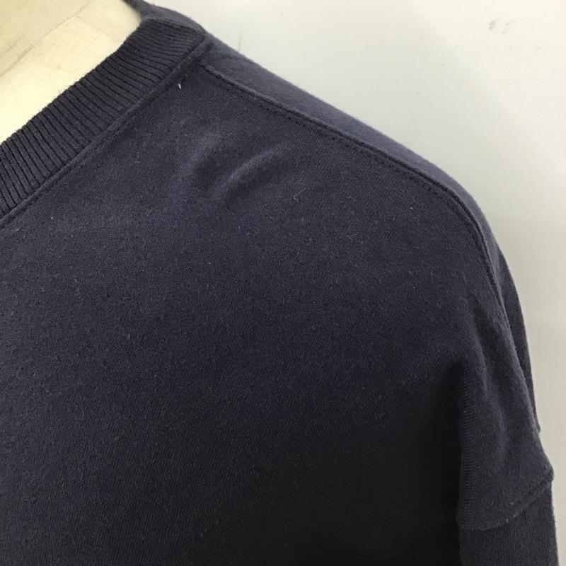 チャンピオン Champion トレーナー 長袖 長袖トレーナー スウェット クルーネック リブスウェットカットソー XL ロゴ、文字 紺 / ネイビー /  メンズ USED 古着 中古 10118258