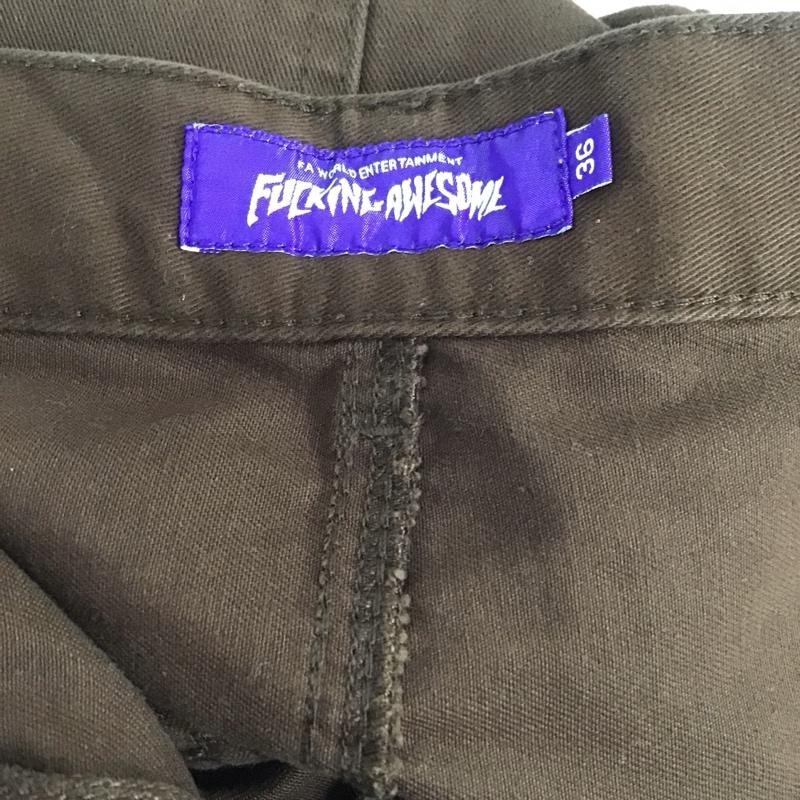 ファッキンオーサム FUCKING AWESOME パンツ ワークパンツ、ペインターパンツ ワークパンツ ワイドパンツ カジュアルパンツ 36インチ ロゴ、文字 茶 / ブラウン / メンズ USED 古着 中古 10133670
