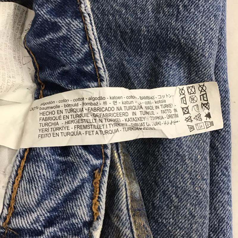 ザラ ZARA スカート ロングスカート デニム バックスリット S 無地 青 / ブルー / X 金 / ゴールド / レディース USED 古着 中古 10139249