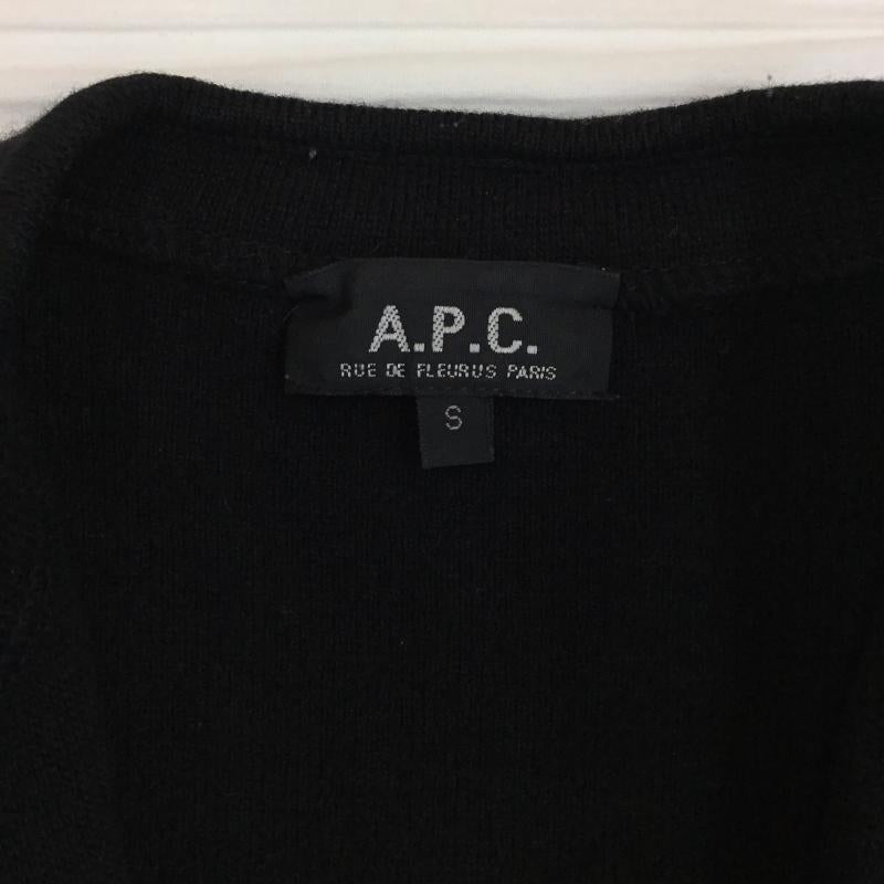 アーペーセー A.P.C. カーディガン 長袖 S 無地 黒 / ブラック / メンズ USED 古着 中古 10140072