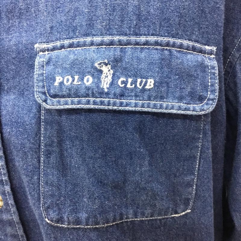 ポロクラブ POLOCLUB シャツ、ブラウス 長袖 長袖シャツ カラーシャツ ポケットシャツ 長袖カットソー デニムシャツ ロゴ、文字 インディゴ / インディゴ /  メンズ USED 古着 中古 10113315